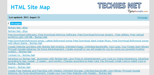 HTML Site Map - Techies Net 
