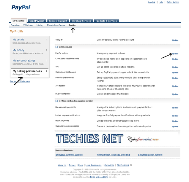 Procedure to connect to PayPal