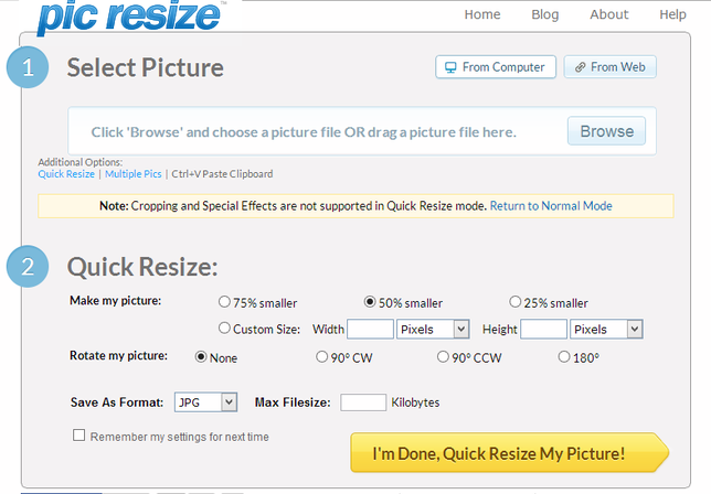 Picresize.com (Home Page)