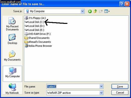 Save File in Local Disk C Only