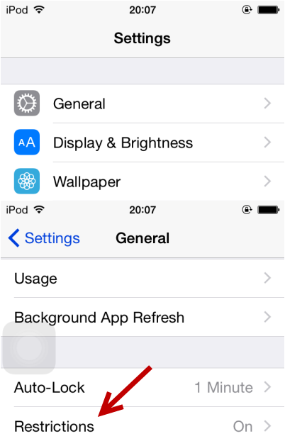 General Setting & Restrictions - Apple