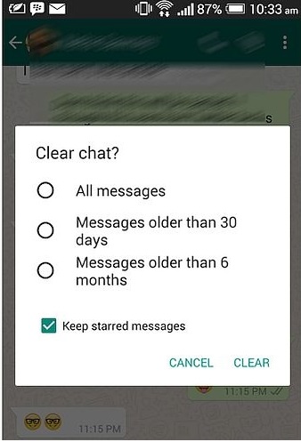 Clear chats