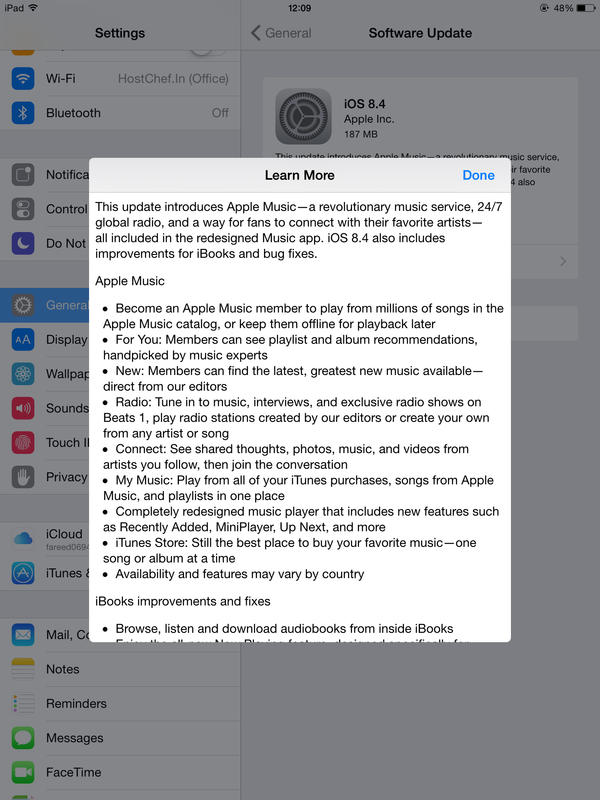 iOS 8.4 Updates notifications