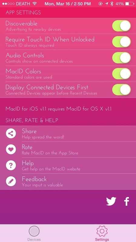 App setting