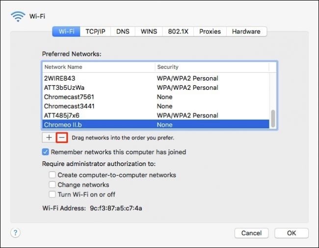 Wi-Fi network Advanced