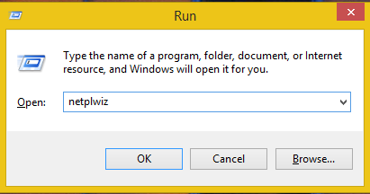typing netplwiz in command prompt