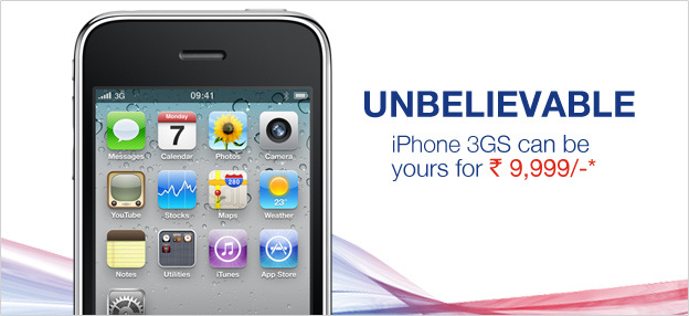 iPhone 3GS - Rs 9999 From Aircel