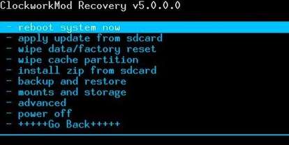 reboot to clockworkmod recovery