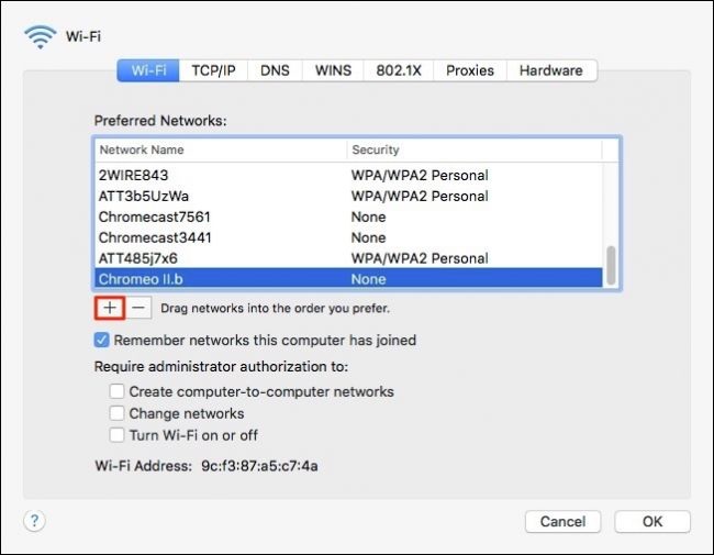 Wi-Fi network - adding new wifi