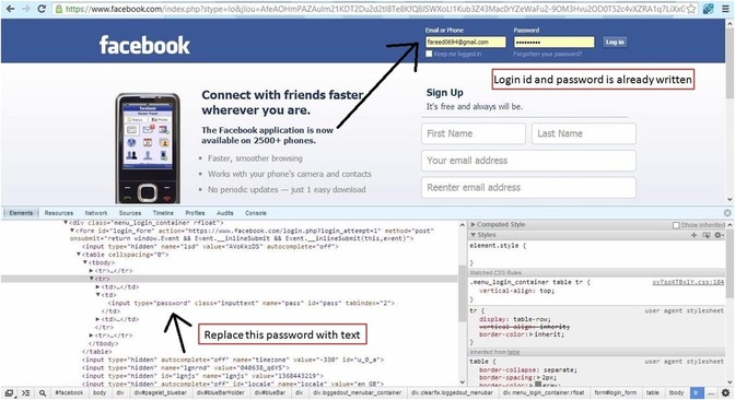 Facebook Hidden Password Retrieval 