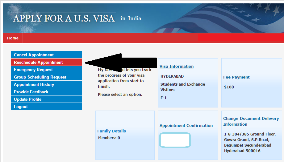 US Visa reschedule