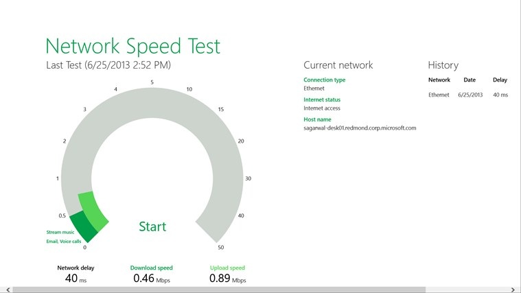 Network Speed Test History