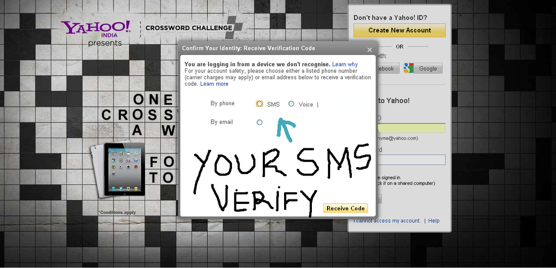 SMS Verify Yahoo