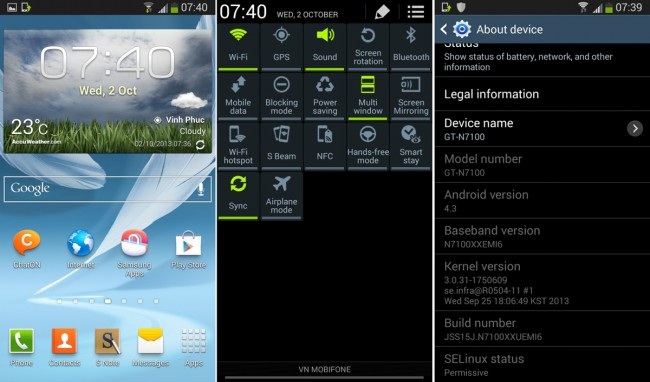 Official Pre-Release Android 4.3 Rom For galaxy Note 2 GT7100