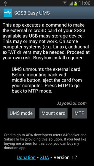 Enable Mass Storage on Note 2, S3 and S4